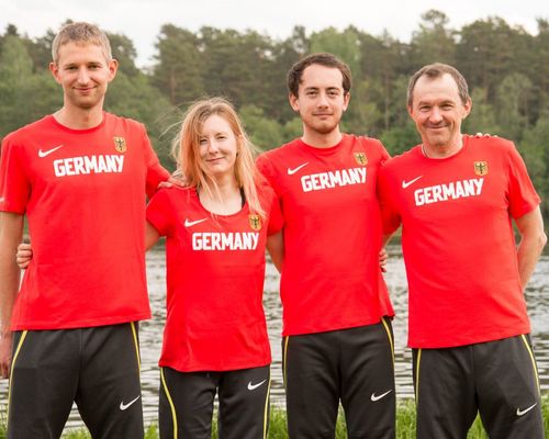 Die Baden-Württembergische Vertretung bei der Team-EM im Gehen in Tschechien (v.l.): Carl Dohmann, Bianca Maria Dittrich, Nathaniel Seiler und Robert Ihly